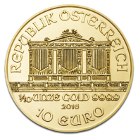 Moneda de oro Filarmónica de Austria de 1/10 onzas