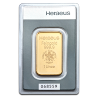 Barra de Ouro Heraeus de 1 Onça