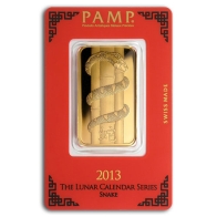 Barra de Metal Precioso de Ouro de 1 Oz PAMP Suisse - Séries Cobra Lunar