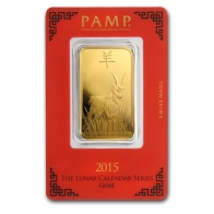 Barra de Metal Precioso de Ouro de 1 Oz PAMP Suisse - Séries Cabra Lunar