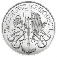 Moeda de Ouro de 1/25 Onça de Platina Filarmônica Austríaca