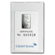2 Gram Credit Suisse Liberty Platinum Bar