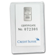 1 Gram Credit Suisse Liberty Platinum Bar