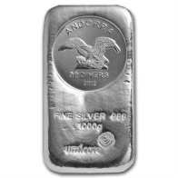 Lingote moneda de plata Andorrano de 1 kilogramo 