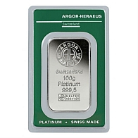 100 Gramm Argor-Heraeus Platinbarren