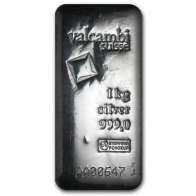Valcambi 1 Kilogram Cast Silver Bar