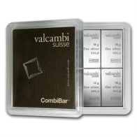 Valcambi 100 Gram Silver 10 Gram Combi Bar