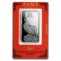 PAMP 1 Ounce Lunar Year of the Rooster Silver Bar