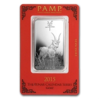 1 Ounce PAMP Silver Lunar Goat bar