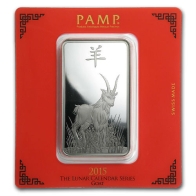 PAMP 100 Gram Lunar Year of the Goat Silver Bar