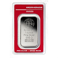 1 Ounce Argor Heraeus Silver Bullion Bar