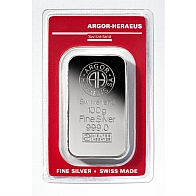 100 Gram Argor Heraeus Silver Bullion Bar