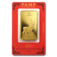 Lingote de Oro PAMP Suisse de 100 gramos - Serie Cabra Lunar
