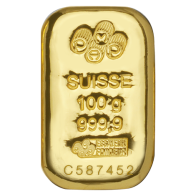 100 Gram PAMP Suisse Cast Gold Bar
