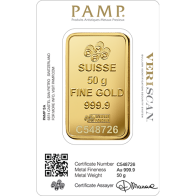 50 Gram PAMP Fortuna Gold Bar