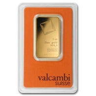 Lingote de oro Valcambi de 1 onza