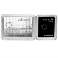 Combibar de platino Valcambi de 50 gramos