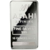 Barra de metal precioso de prata de 10 onças Asahi