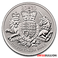 1 Ounce 2020 Platinum British Royal Arms Coin