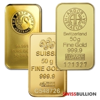 Lingote de oro de 50 gramos
