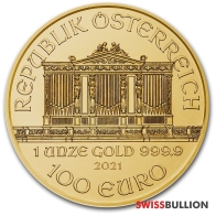 1 Ounce 2021 Austrian Philharmonic Gold Coin