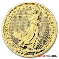 Moneda de oro Britannia de 1 onza 2022