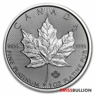 1 Onza 2022 Moneda de Hoja de Arce de Platino1 Onza 2022 Moneda de Hoja de Arce de Platino