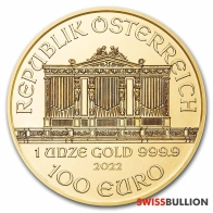 1 Ounce 2022 Austrian Philharmonic Gold Coin