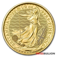 Moneda de oro Britannia de 1 onza 2022