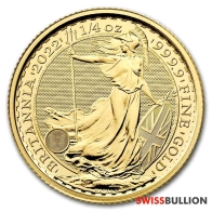 Moneda de oro Britannia de 1 onza 2022