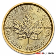 1/4 Onza 2022 Hoja de Arce Moneda de Oro