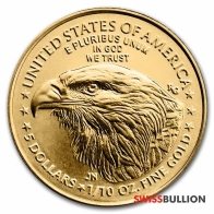 Águila Americana de Oro de 1/10 de onza de 2021