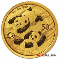 2022 Moneda de oro Panda Chino de 3 gramos 