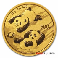  2022 Moneda de oro Panda Chino de 30 gramos 