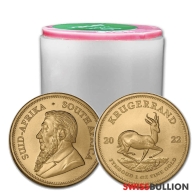 Tubo de 10 x Moneda de Oro Krugerrand de 1 onza 2022 