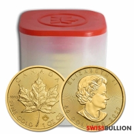 Tubo de 10 x 1 Onza 2022 Moneda de Oro Maple Leaf