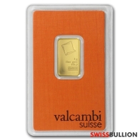 Lingote de oro Valcambi de 5 gramos