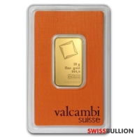 Lingote de Oro Valcambi de 20 gramos