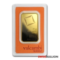 50 Gramo Lingote de oro Valcambi