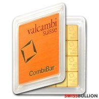 Barra de oro Valcambi Suisse de 20 gramos - CombiBar