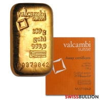 100 Gram Valcambi Cast Gold bar