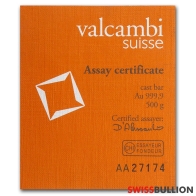 500 Gram Valcambi Cast Gold Bar