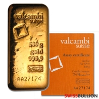 Lingote de oro Valcambi Suisse de 250 gramos