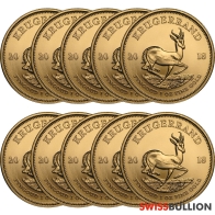 Moeda de Ouro Krugerrand por Atacado 10 unidades de 1 onça
