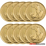 Venta al por mayor de monedas de oro Britannia de 10 x 1 onza