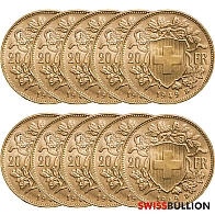 Wholesalse 20 x Swiss Vreneli Gold Coin (Swiss Miss)