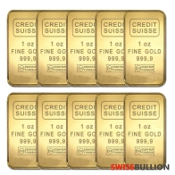 Wholesale 10 x 1 Ounce Credit Suisse Gold Bar