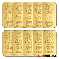 Wholesale 10 x 1 Ounce Argor-Heraeus Gold Bar