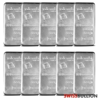 Wholesale 5 x Valcambi 100 Ounce Cast Silver Bar