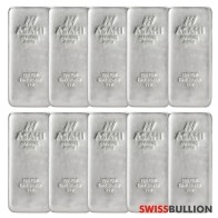 Wholesale 5 x Asahi 100 Oz Silver Bar